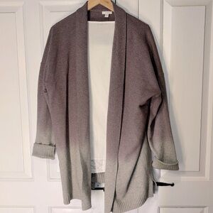 J. JILL | Pure Jill Ombré Open Cardigan Cotton Blend Grey Purple Women’s L